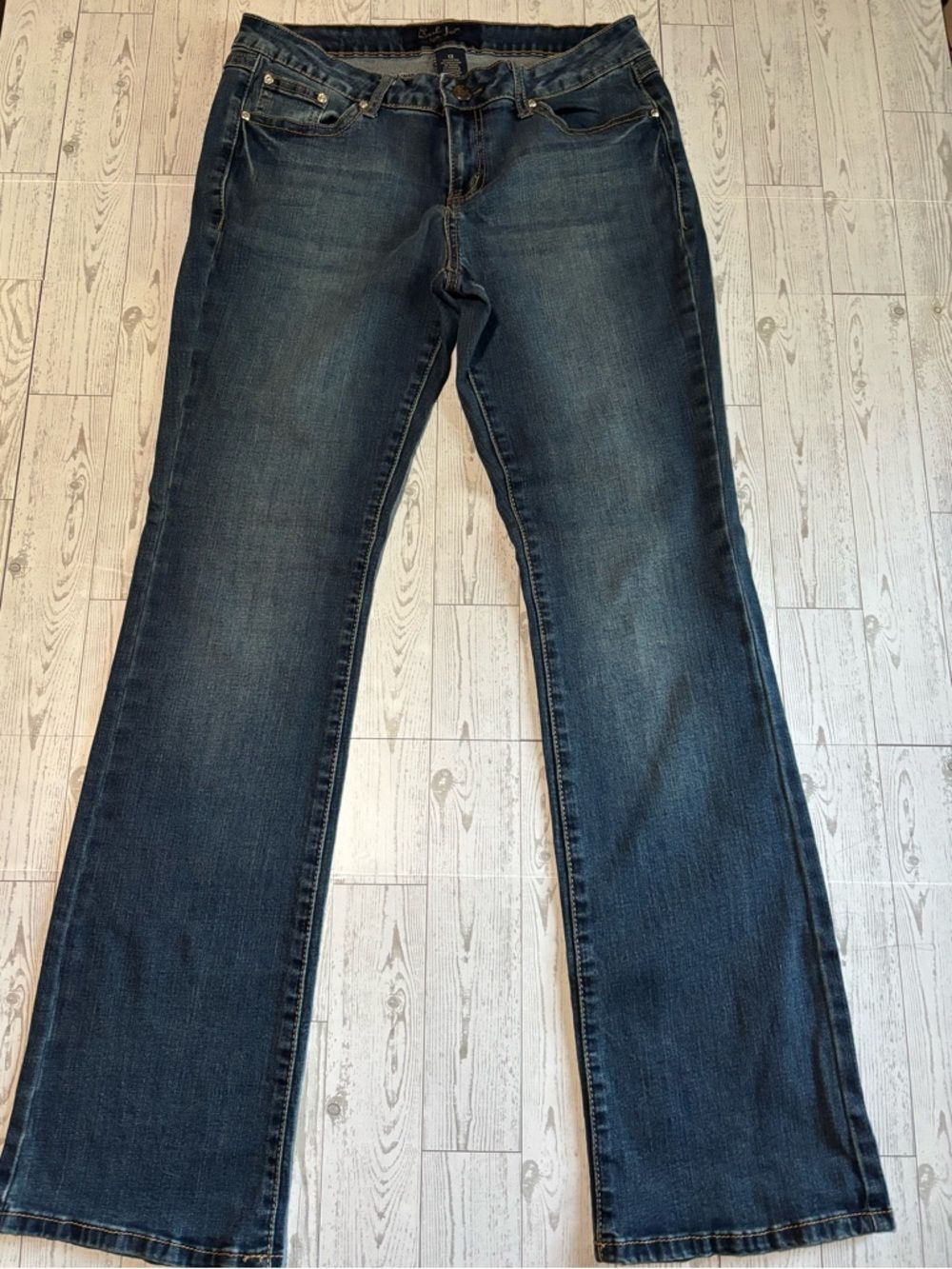 Earl Jean Embellished Jeans Blue Studded Embroidered Women 13